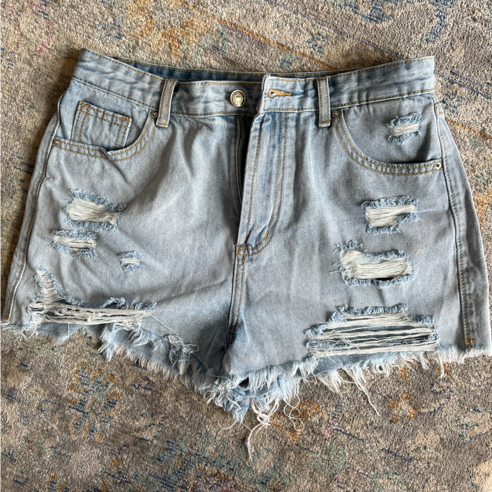 Distressed Jean shorts